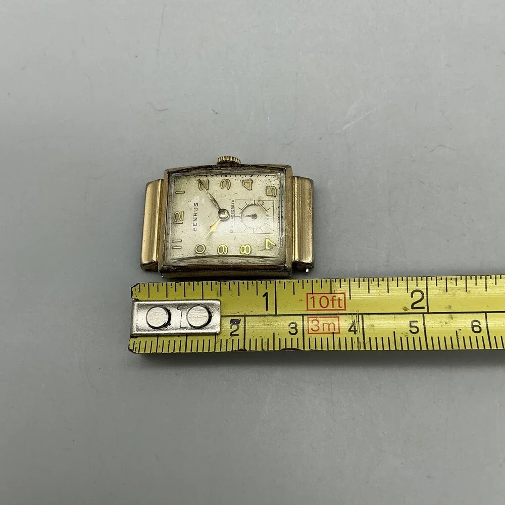 Vintage Benrus Men Watch 21mm Silver Gold Tone Manual Wind For Parts Not Running